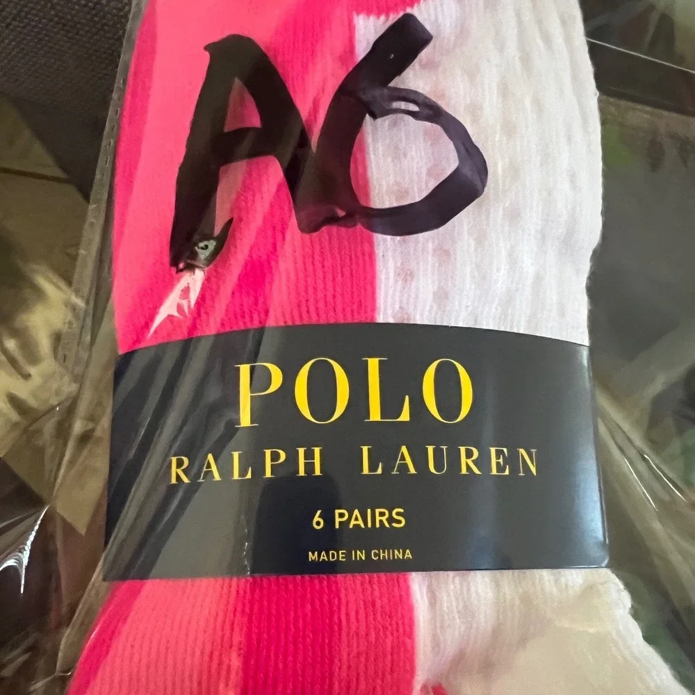 Polo Ralph Lauren Socks Women 9-11 Multicolor New 6 Pairs No Show Low Cut PKN